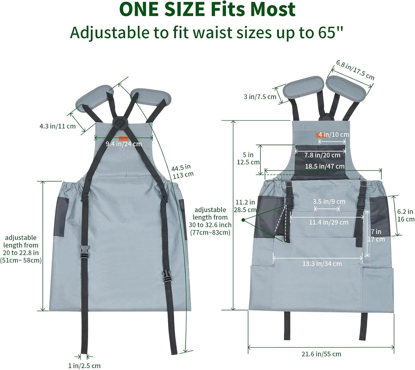 Garden Harvest Apron, Gardening Apron with Bottom Release Pocket for Women and Men, Gardening Gift for Gardeners