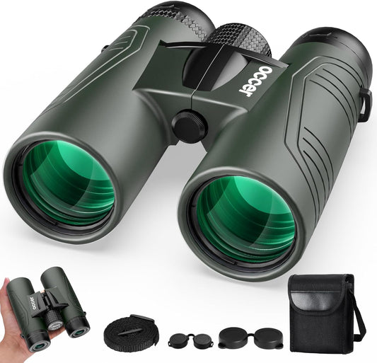 15x42 Binoculars for Adults High Powered - Occer HD Lightweight Travel Hunting Binoculars with Clear Low Light Vision for Bird Watching, Whale Watching, Camping Gifts for Men Women -Green