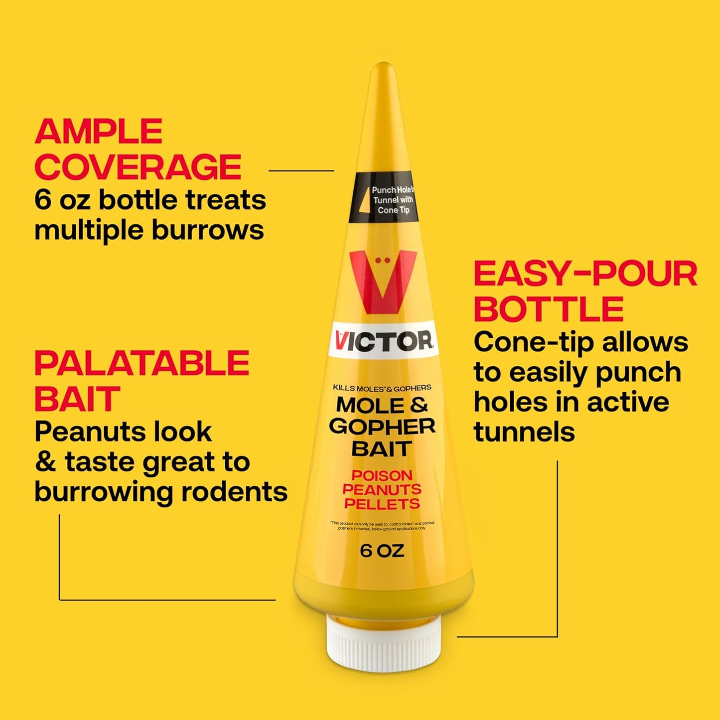 Victor M6006 Outdoor Mole & Gopher Poison Peanuts, Mole and Gopher Kil