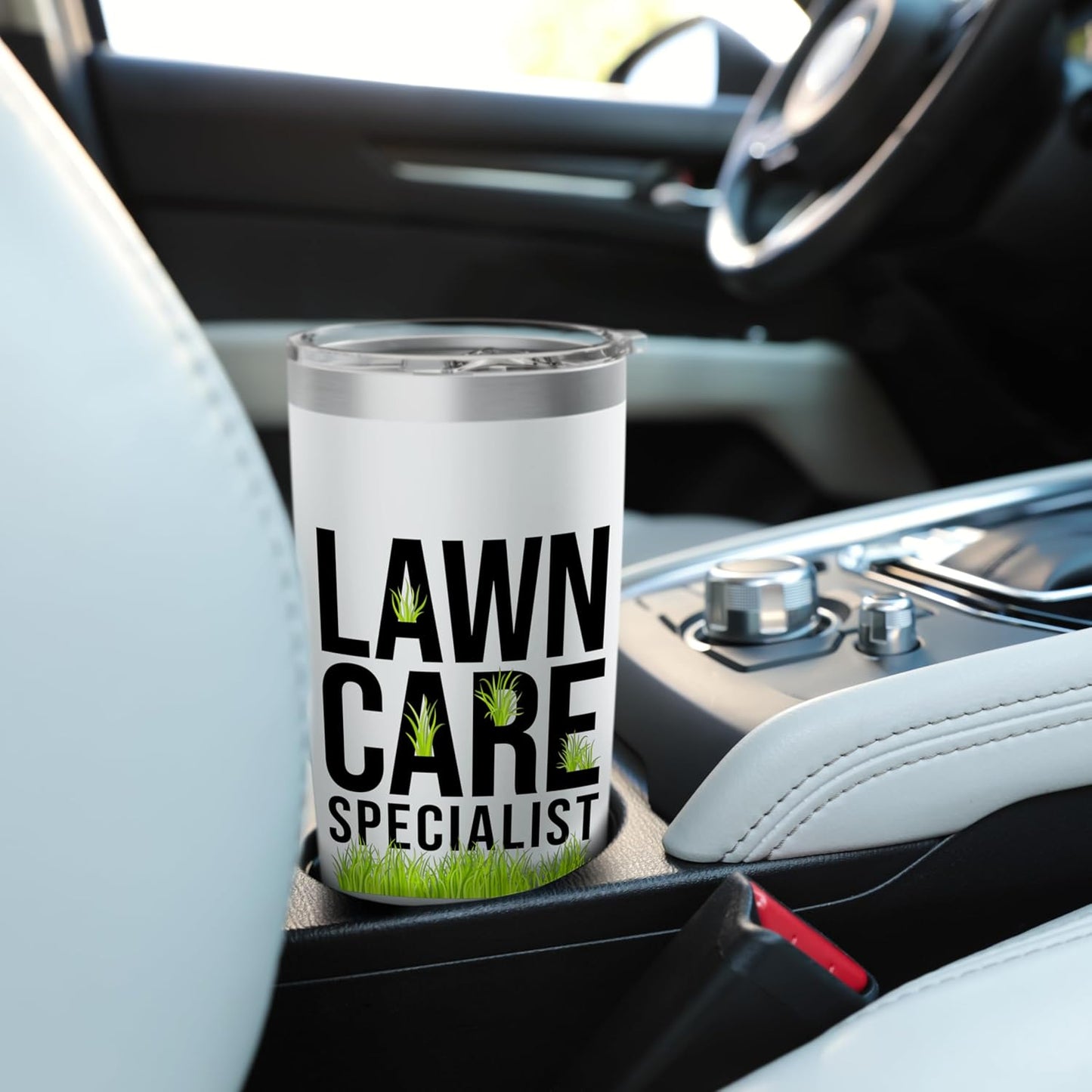 Lawn Care Specialist Funny Gardener Lawn Mower Lovers Outfit Stainless Steel Insulated Tumbler