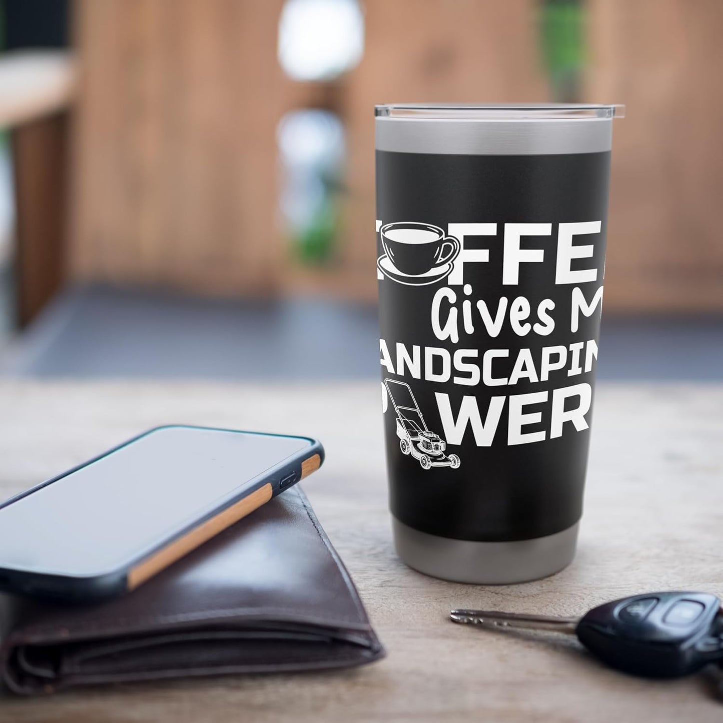 Coffee Give Me Landscaping Powers Lawn Mower Stainless Steel Insulated Tumbler