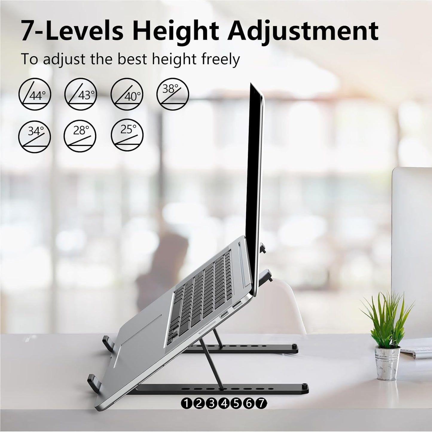 Laptop Stand for Desk, Adjustable Laptop Riser ABS+Silicone Foldable P