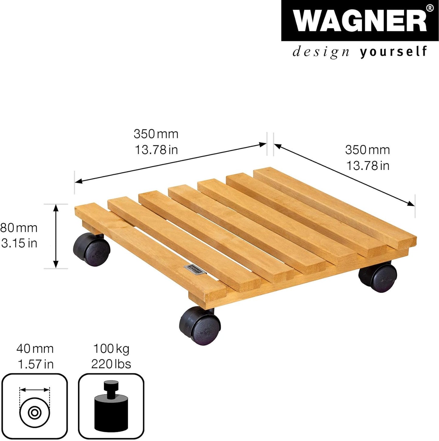 Wagner System 20083501 Multi-Roller Nature Gardening Wagon, Oiled