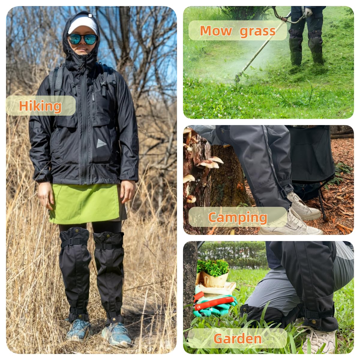 1 Pairs Lawn Care Leg Gaiters - Garden Trimming Adjustable Leg Guards,
