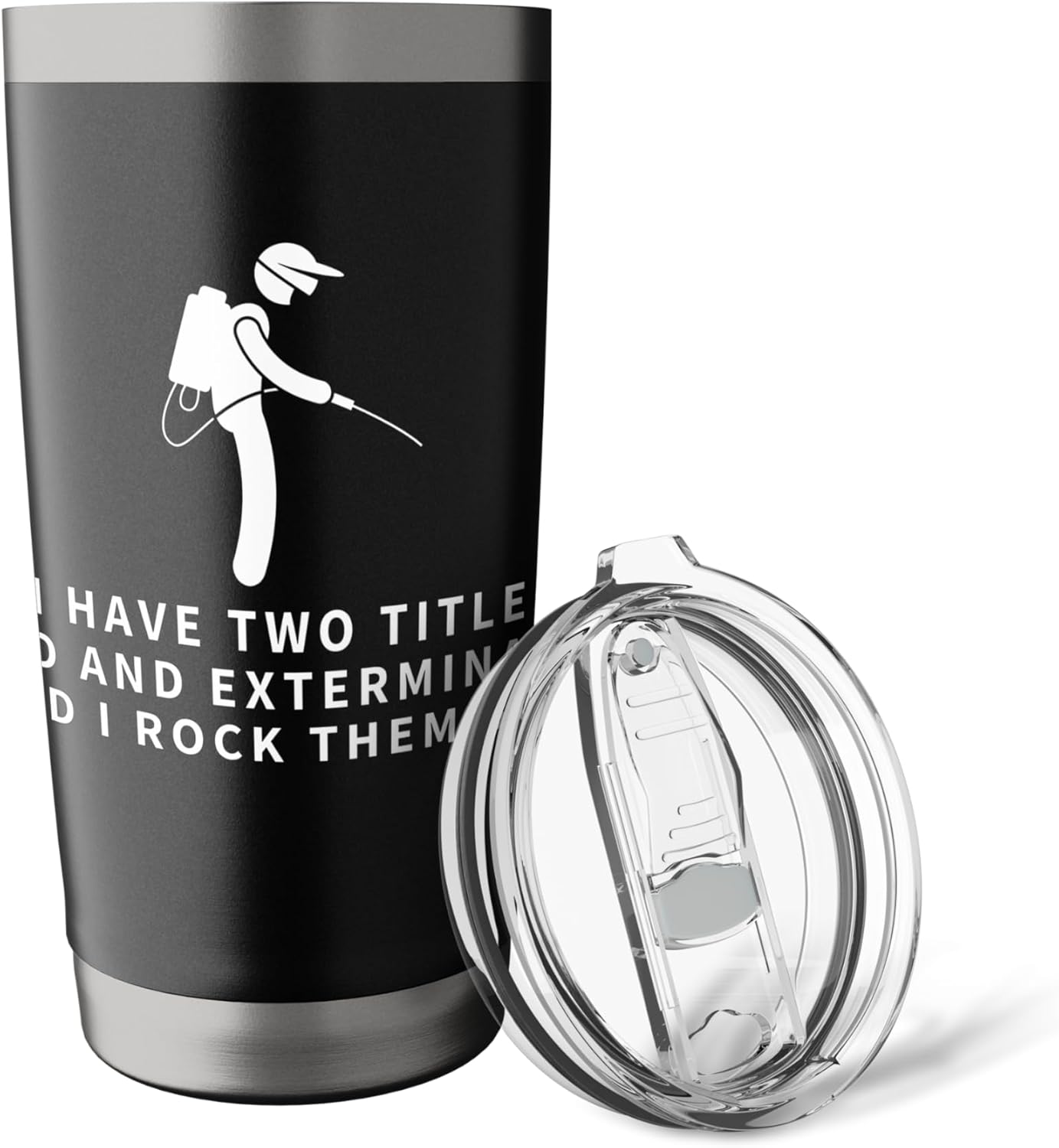 Exterminator And Dad Proud Funny Men Pest Control Stainless Steel Insulated Tumbler