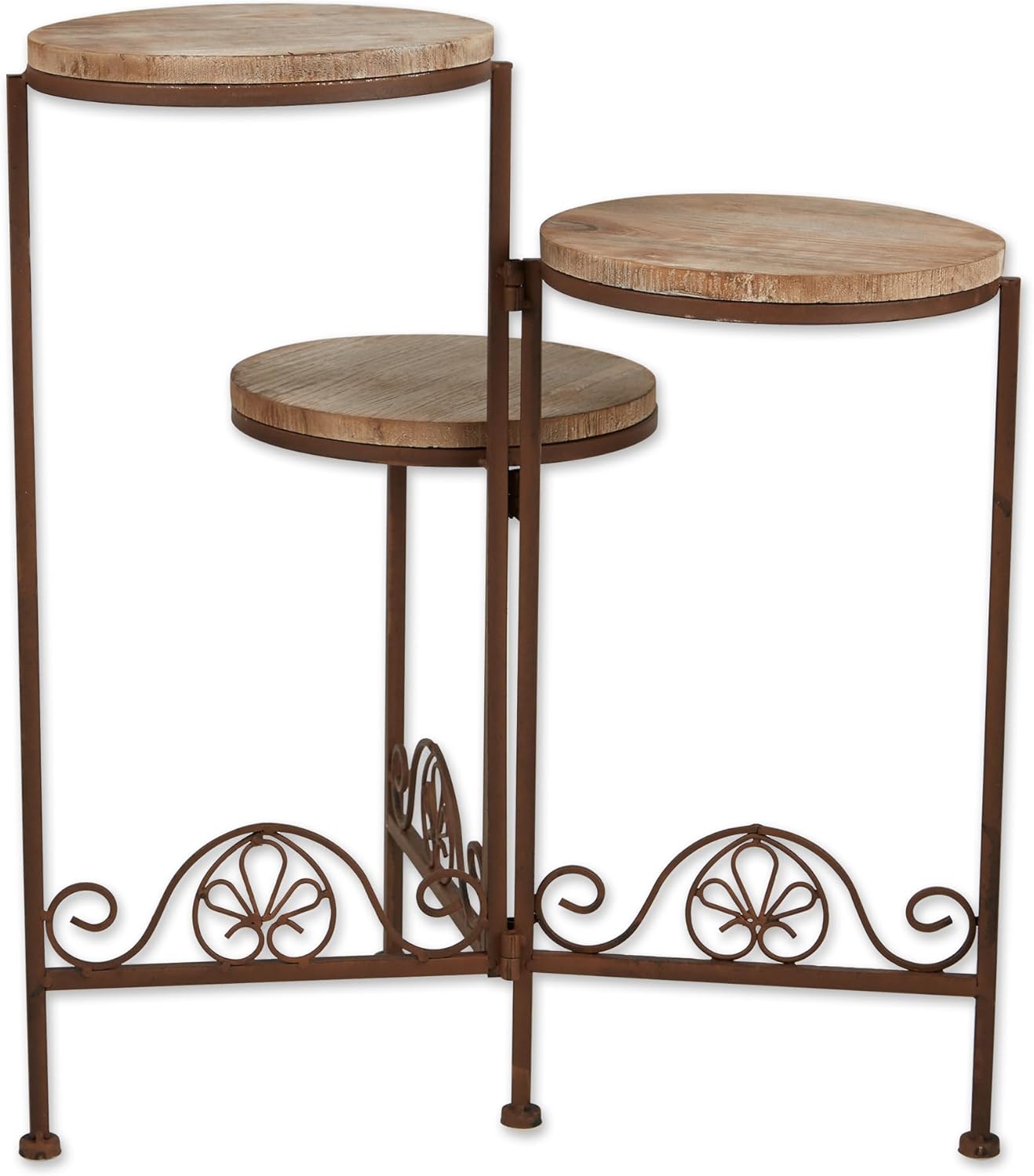 Gifts and Decor Rustic Finish Triple Planter Table Set