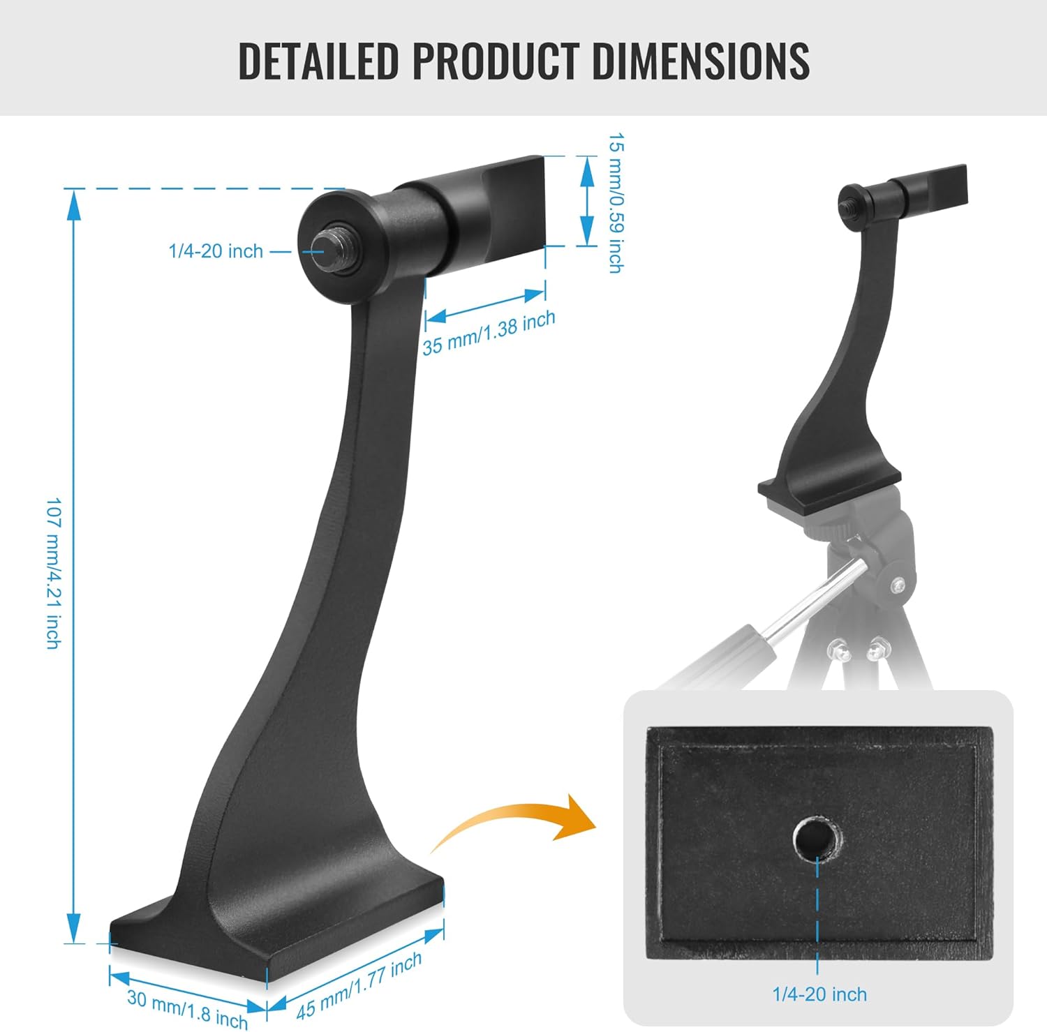 Alstar Binocular Tripod Adapter with Quick Release 1/4 Inch Threading 