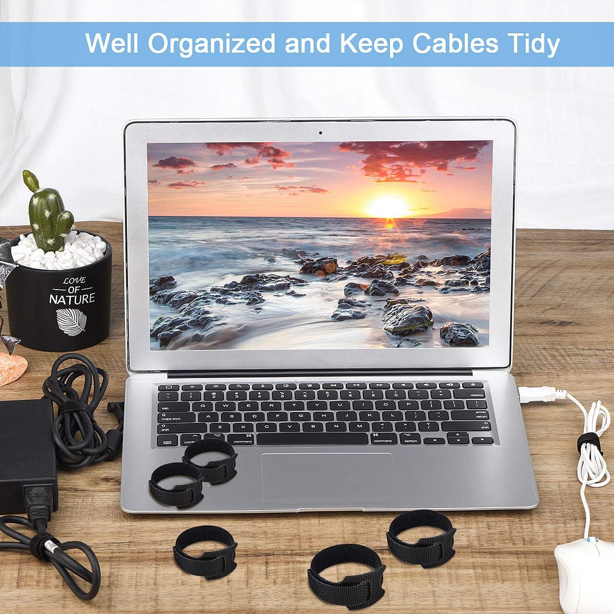 60 PCS 6 Inches Reusable Cable Ties, Adjustable Cord Straps Wire Organ