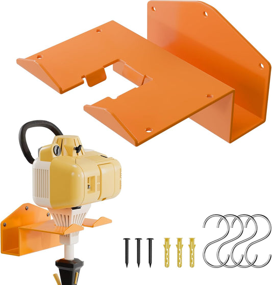 Heavy-Duty Metal Weedeater Rack & Garden Tool Hanger Set, Easy to Install & Durable, Weed Eater Hanger for Wall and Garden Tools, Space-Saving Storage for Garage, Shed