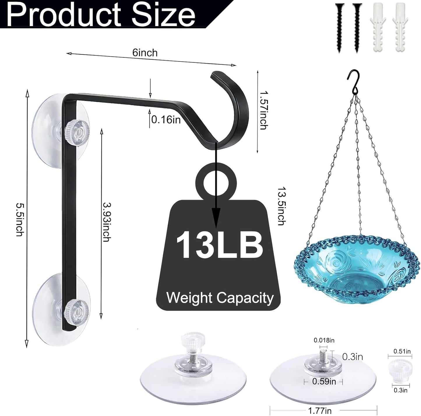 1 Pcs Hanging Bird Feeder for Outdoors,Recycled Plastic Platform Bird Feeder with Strong Suction Cups Hangers Weatherproof Wild Feeders for Cardinals and Bluebirds - Ideal Garden Gift (1 PCS)