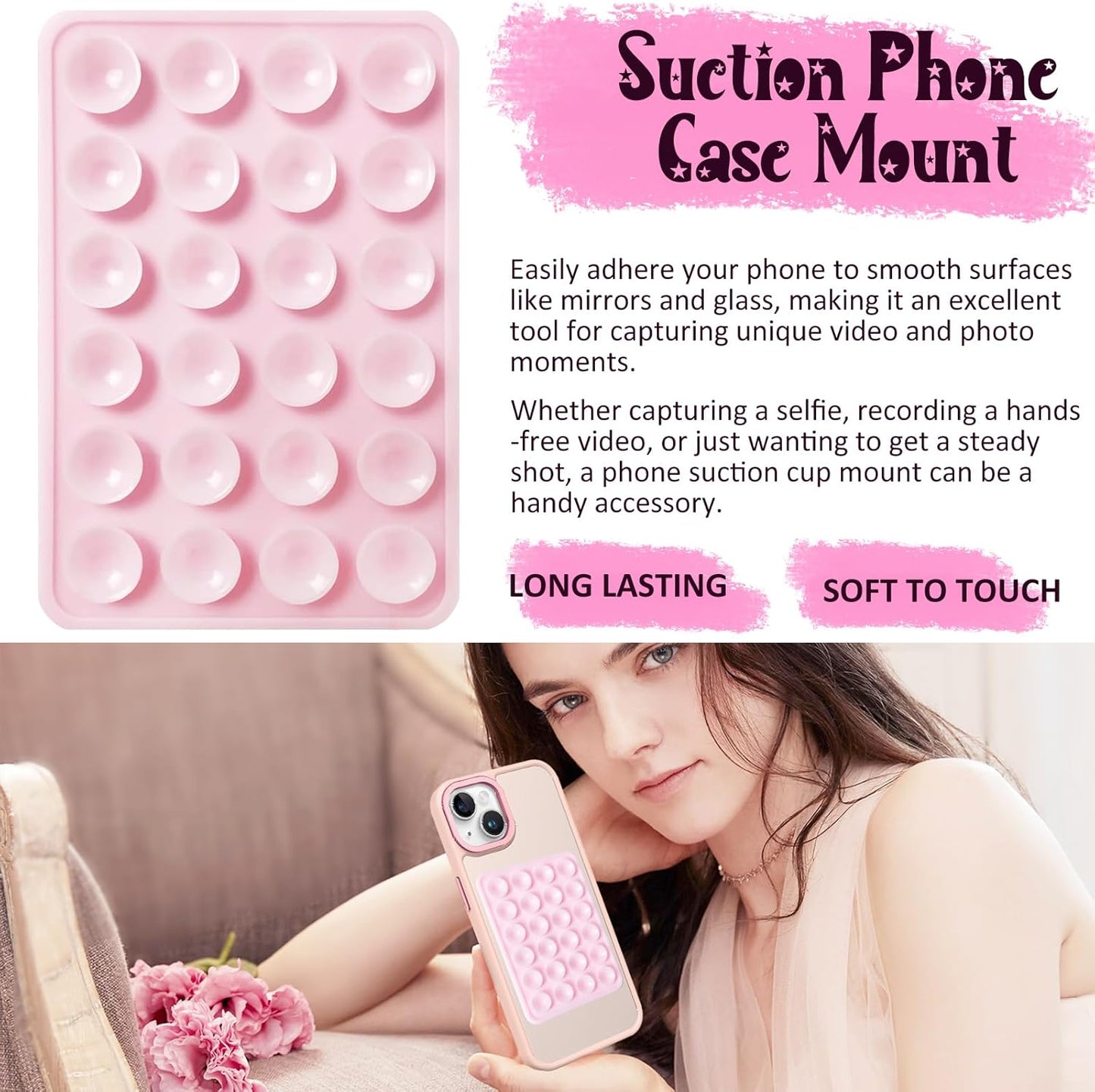 Anteel Silicone Suction Phone Case Mount, Silicon Adhesive Phone Acces