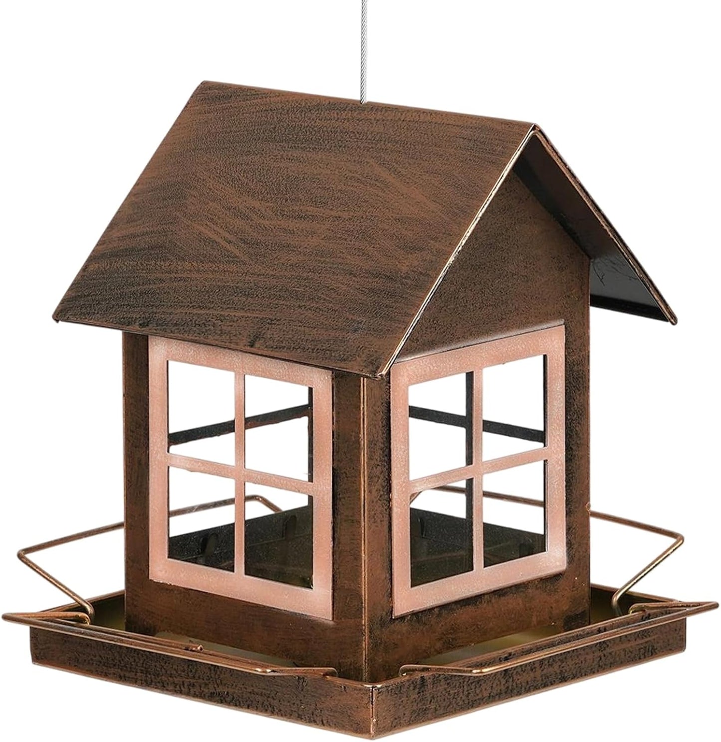 Bird Feeder - Large Capacity Feeding Station, Wild Bird Feeder for Outdoors, Cockatiels, Finches, Lovebirds, Budgies, Canaries Hanging Design Easy Refill Backyard Garden Wildlife Observation