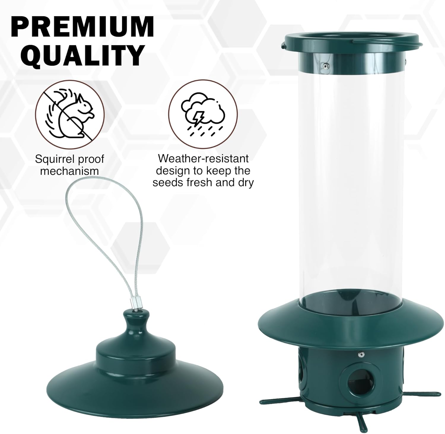 Squirrel Proof Bird Feeders, Heavy Duty Metal Wild Bird Feeders, Bird 