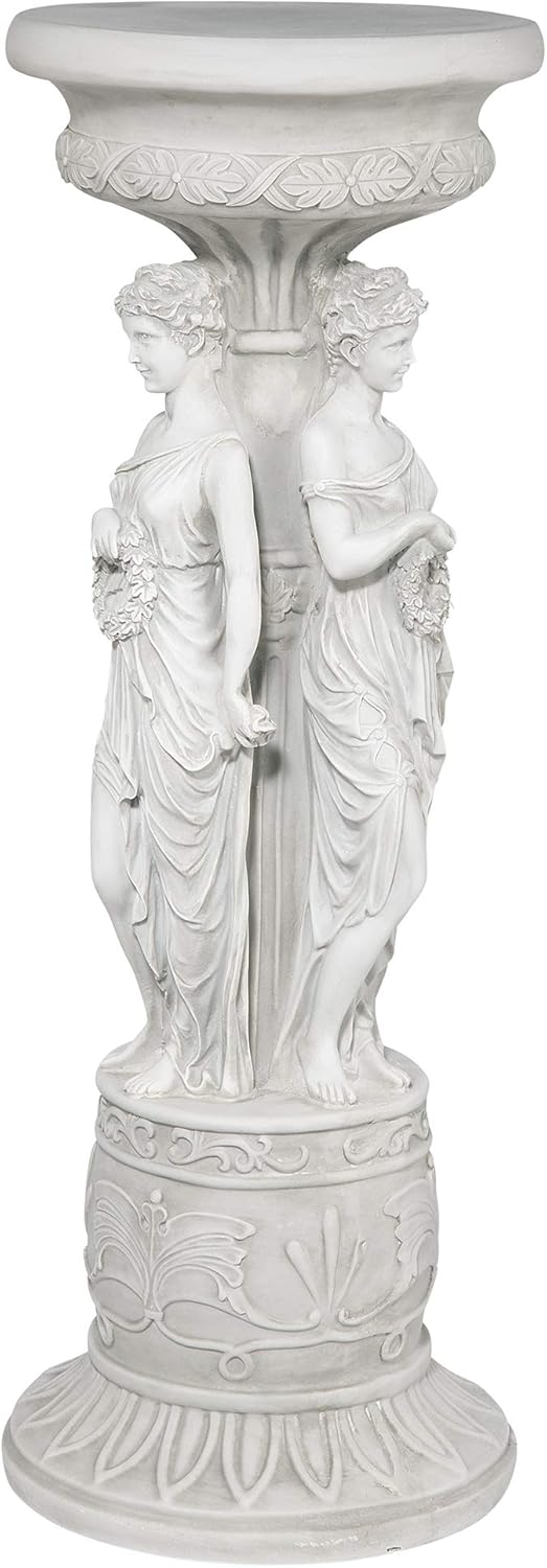 Design Toscano KY992 Chatsworth Manor Neoclassical Pedestal Column Plant Stand, Antique Stone