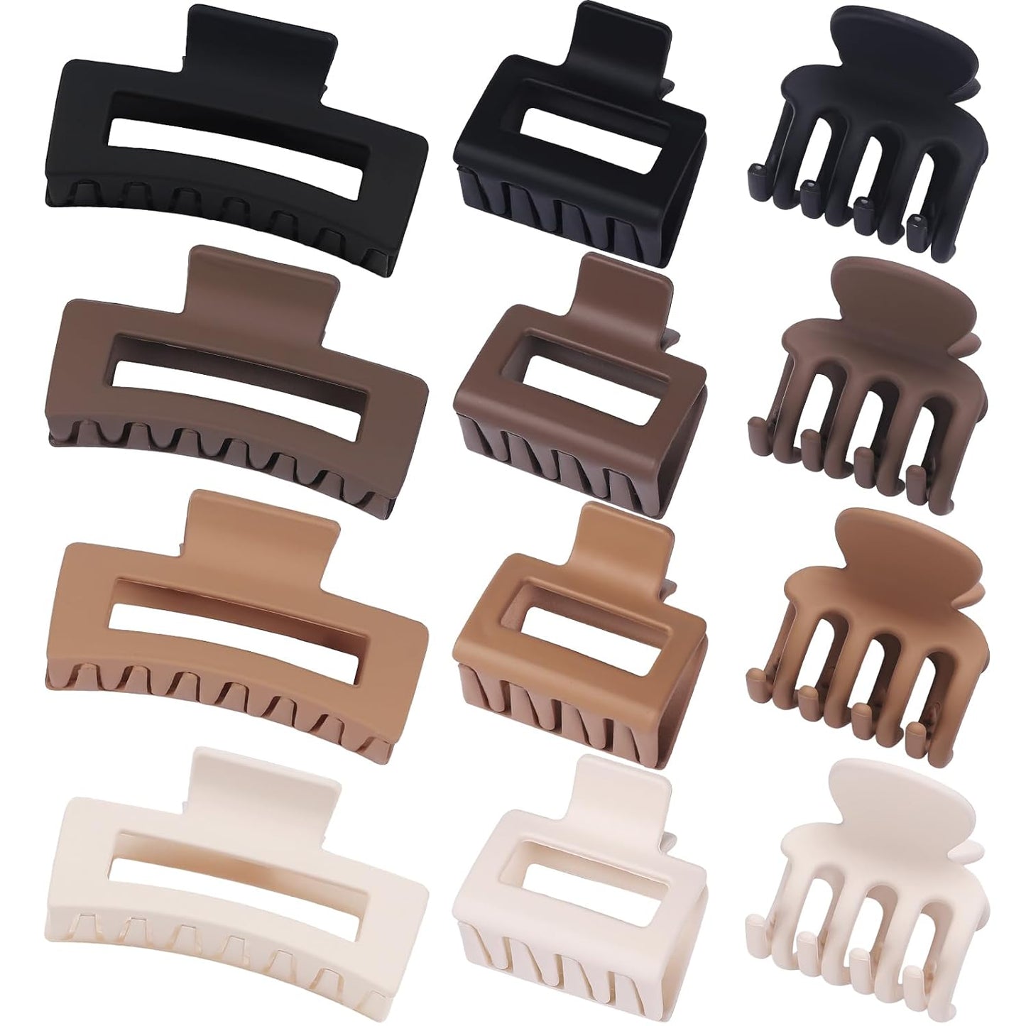 12 Pcs Hair Clips for Women 3 Styles Small Medium Large Claw Clips for