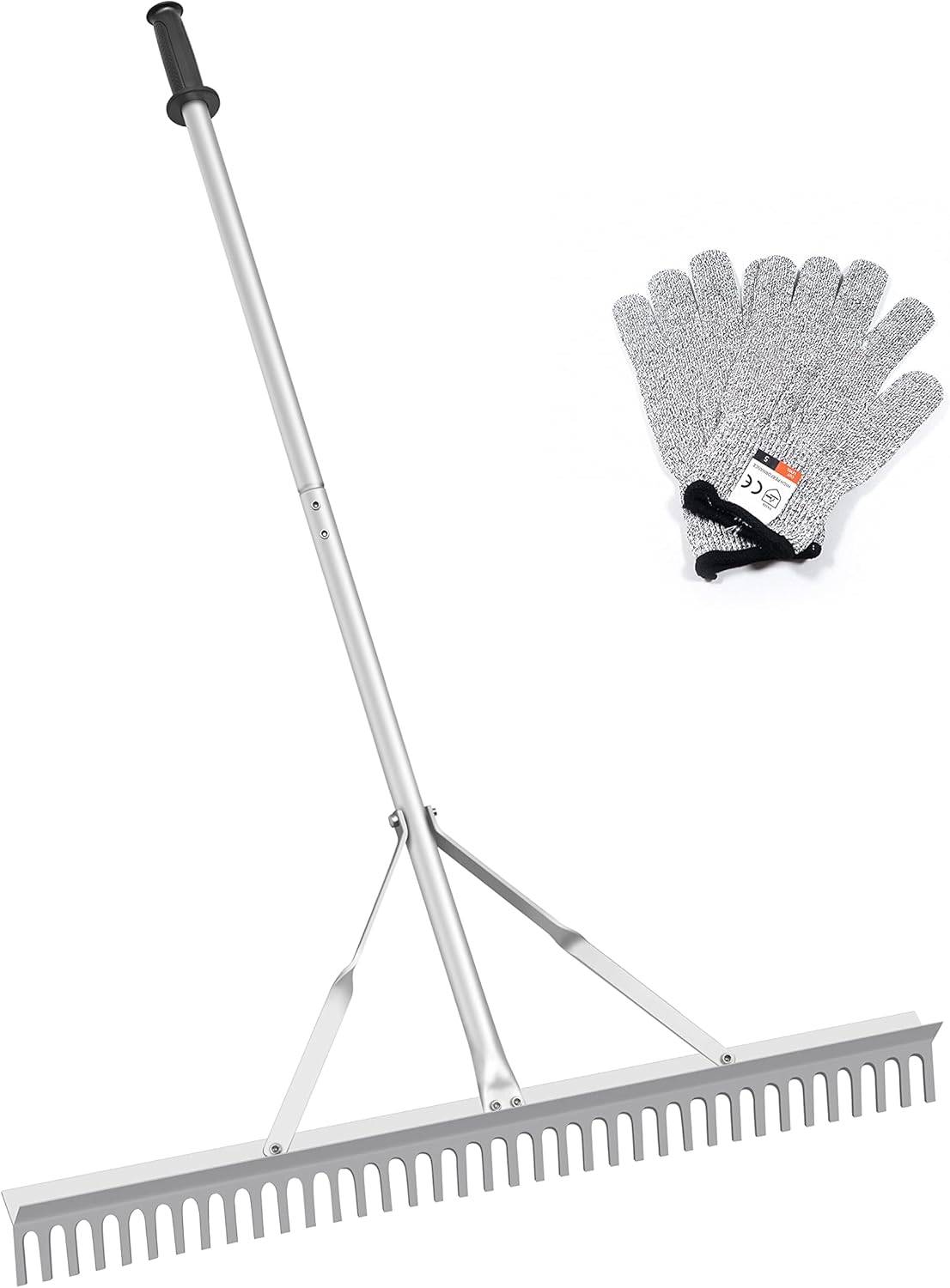 Landscape Rake 36 Inch Head, Leaf Rakes for Lawns with 67 Inch Handle,