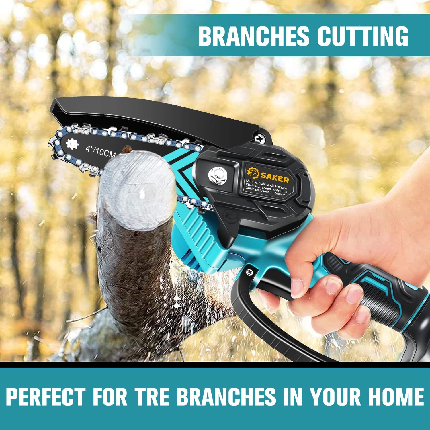 Saker Mini Chainsaw,Portable Electric Chainsaws Cordless,Handheld Chai