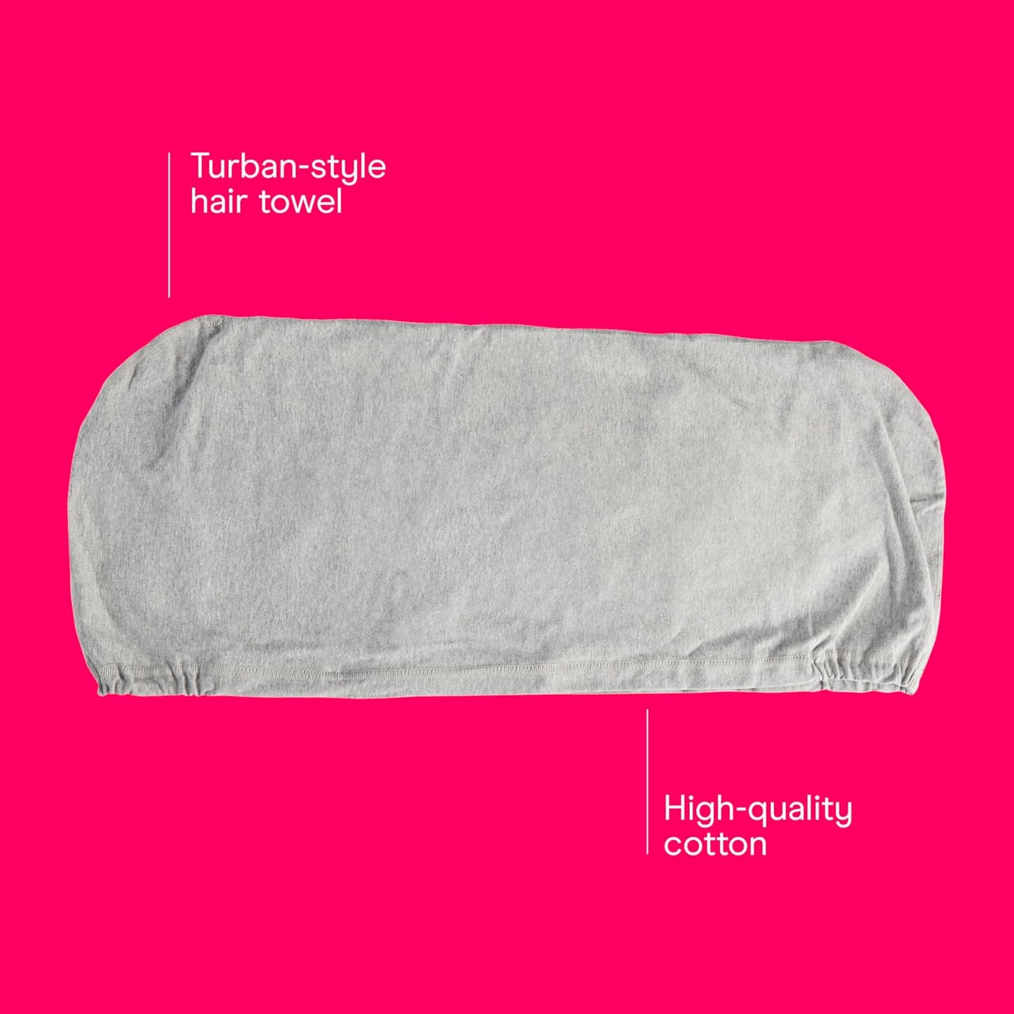 Conair Cotton Hair Towel Wrap & Twist for Women, Fast Drying Ultra-Absorbent Hair Plop for All Types and Lengths, Turban-Style Cotton Towel Helps Maintain Natural Curl Style, Gray