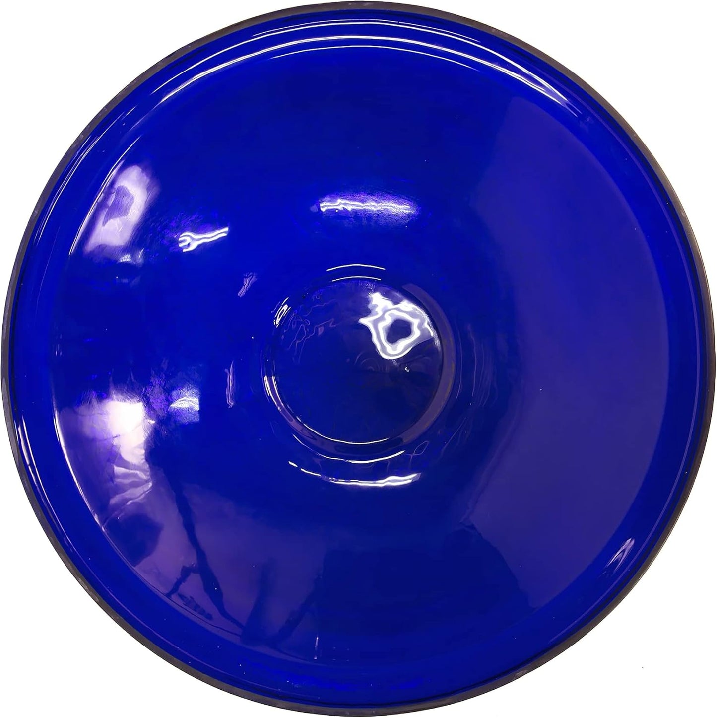 Achla Designs Crackle Glass Birdbath Bowl with Stake, 14-in, Cobalt Bl
