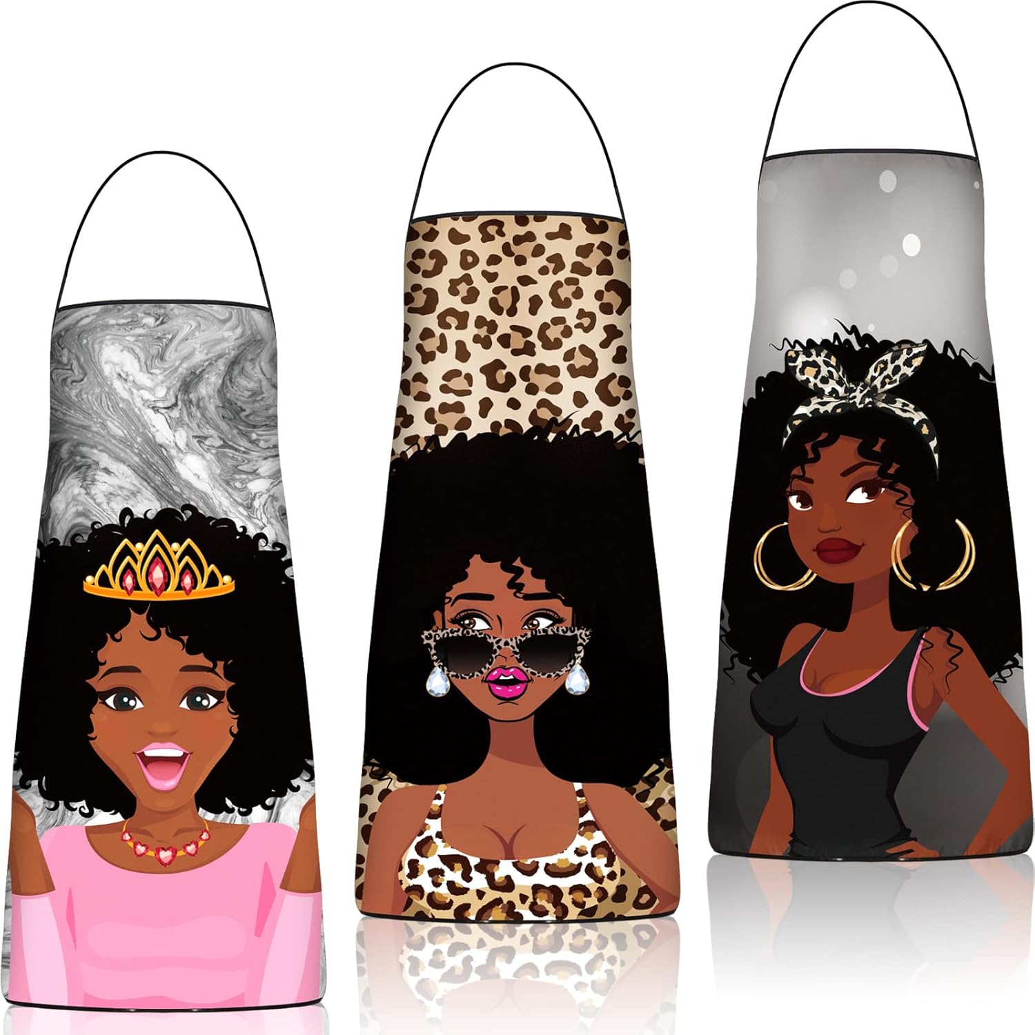 Eurzom 3 Pcs African American Aprons for Black Women African Print Wat