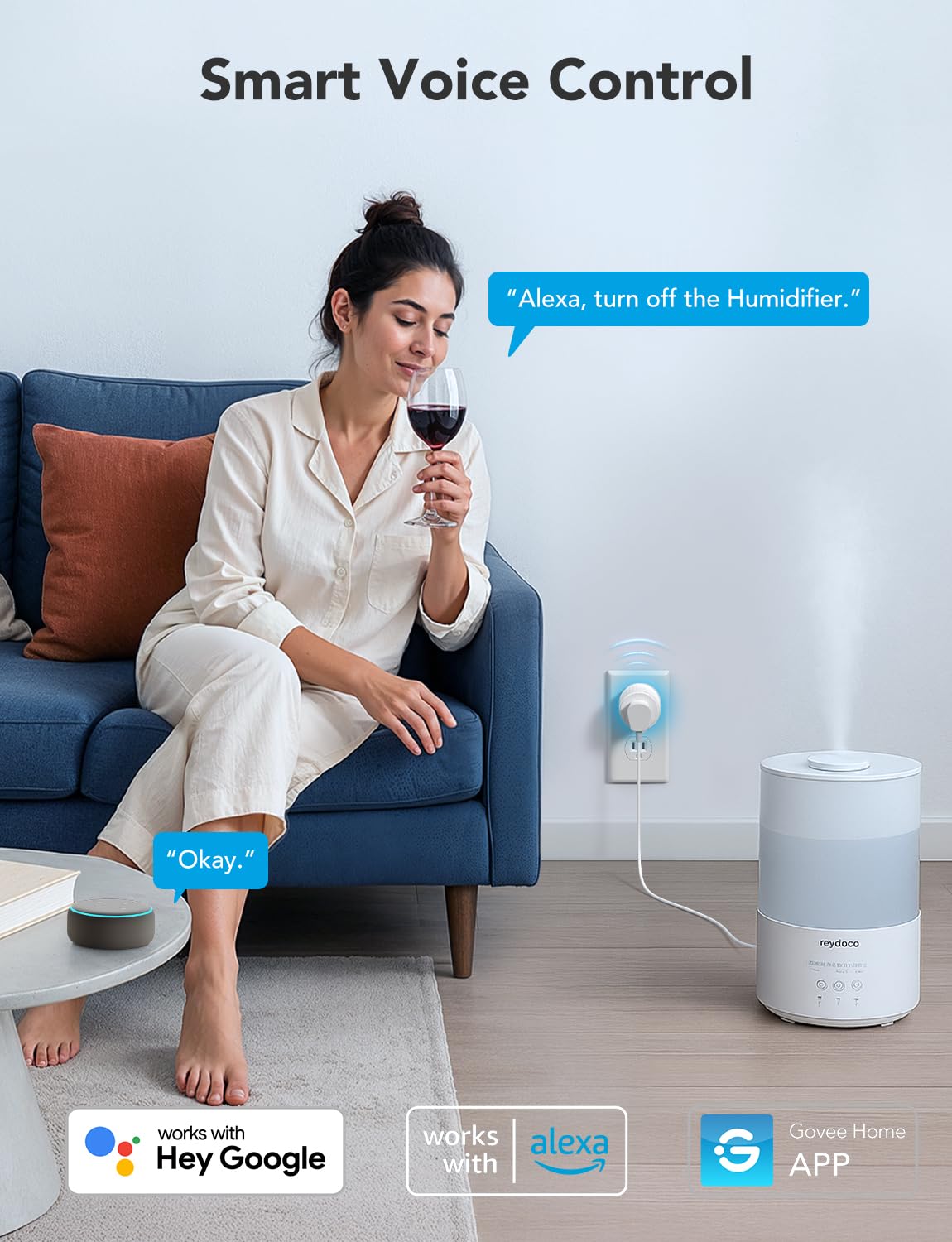 Govee Smart Plug, WiFi Plugs Work with Alexa & Google Assistant, Smart