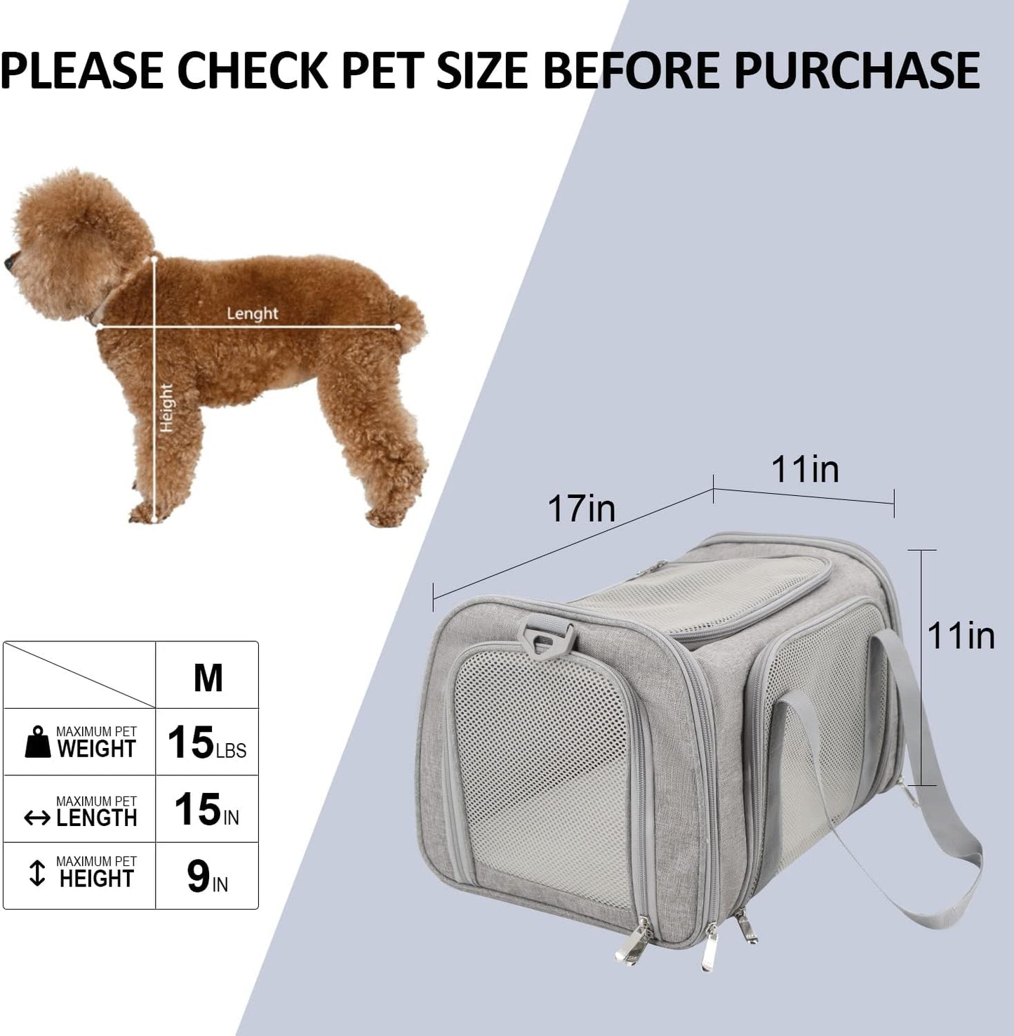 Henkelion Cat Carriers Dog Carrier Pet Carrier For Small / Medium Cats