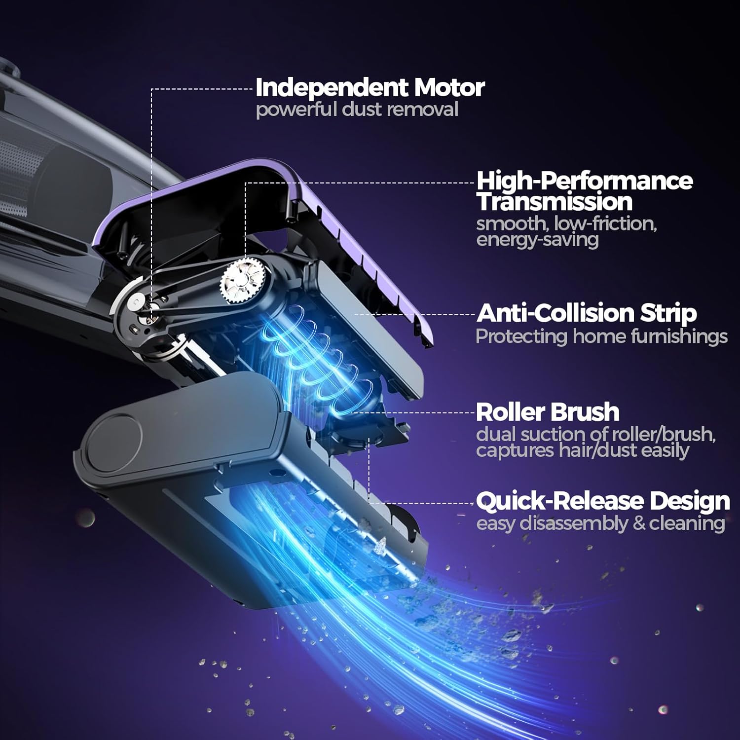 Pet Hair Handheld Vacuum Cordless: 20000PA High Power Car Vacuum with 