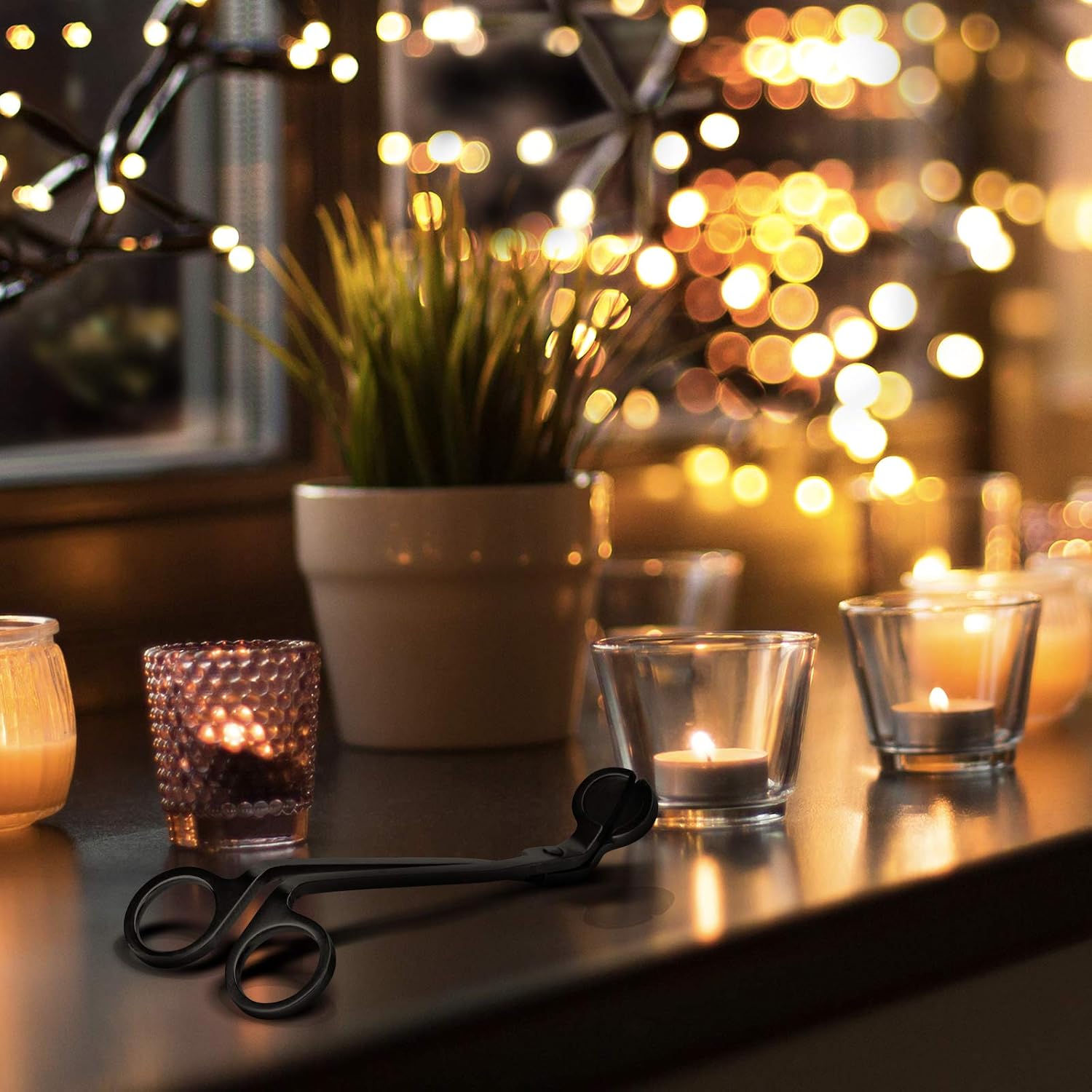 CHEFBEE Black Polished Stainless Steel Candle Wick Trimmer Wick Clippe