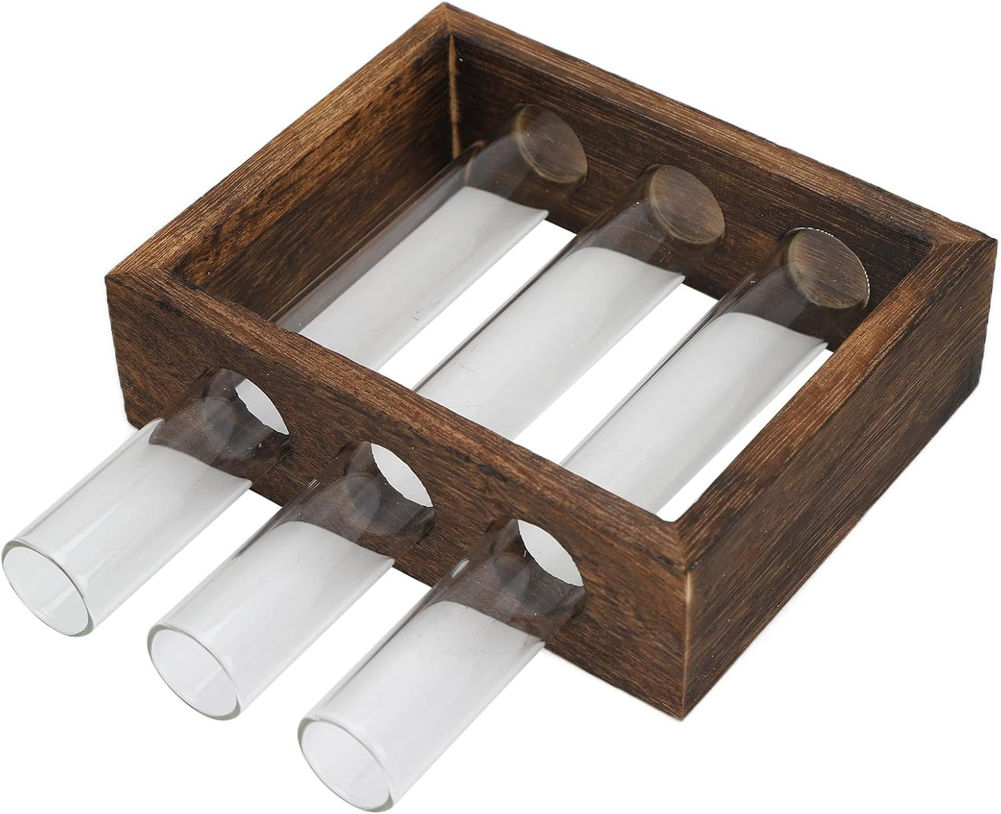 GLOGLOW Plant Propagation Station,Tiered Hydroponic Planters Pots with Wooden Stand and Glass Test Tubes, Home Decoration Vase and Gifts for Women Mom Plant Lovers Unique