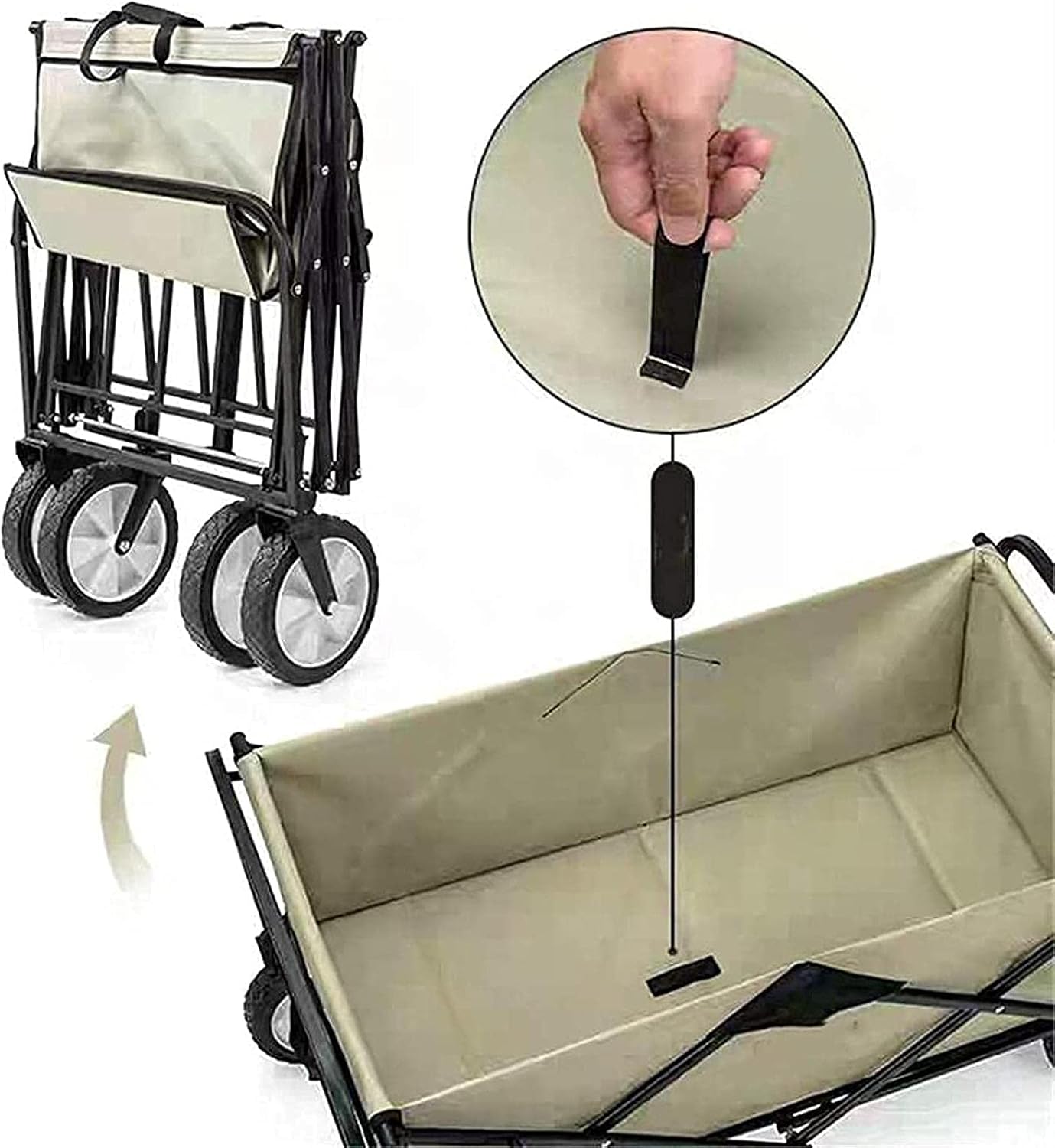 Portable Camping Cart,Camping cart Trolley Foldable,Garden Carts Outdoor Utility Garden Shopping Cart Beach with All-Terrain Wheels and Brake System,Outdoor Fishing campi