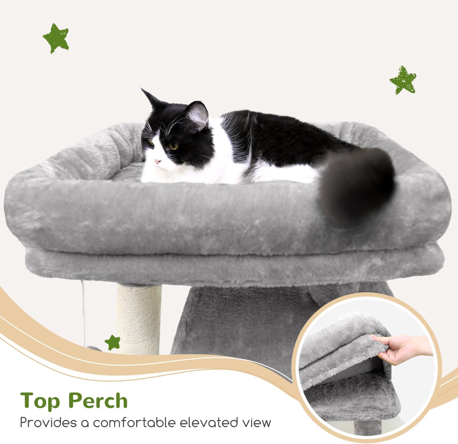 Globlazer Heavy Duty Cat Tree, 70 inch Sturdy Cat Tree for Indoor Cats