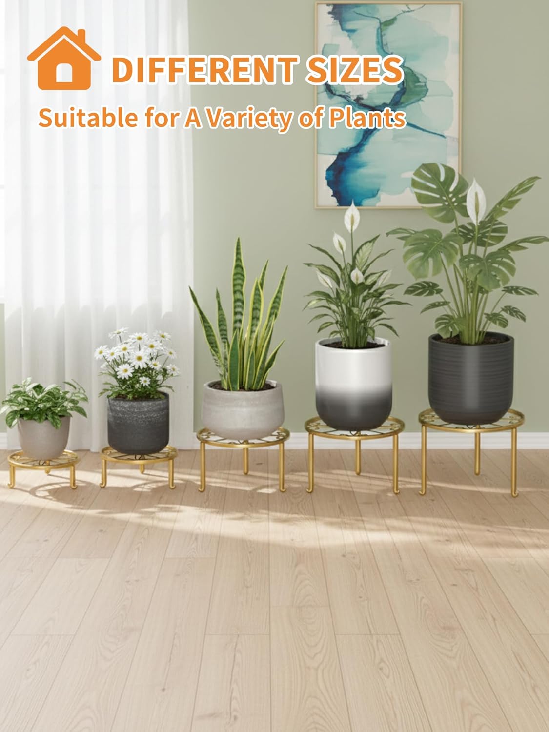 5 Pack Metal Plant Stand Home Flower Stand Shelf for Multiple Display 