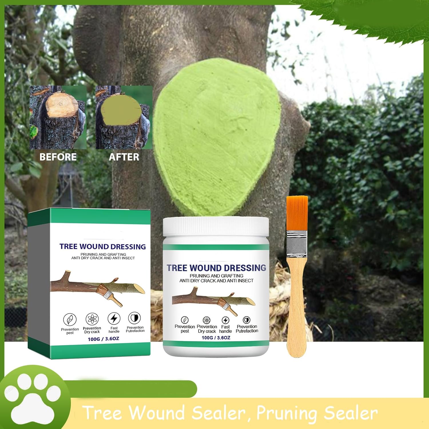 Tree Wound Sealer, Pruning Sealer, Bonsai Tool Multipurpose Garden wit