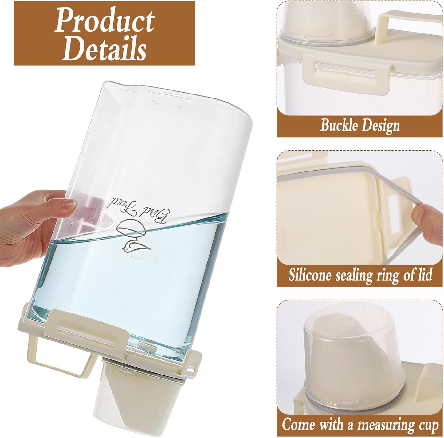2 Pcs 3.17 Qt/3 L Bird Seed Storage Container Airtight- Portable Plast