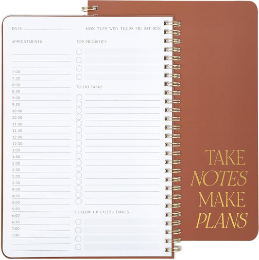 ZICOTO Beautiful Daily Planner And Notebook With Hourly Schedule - Aes