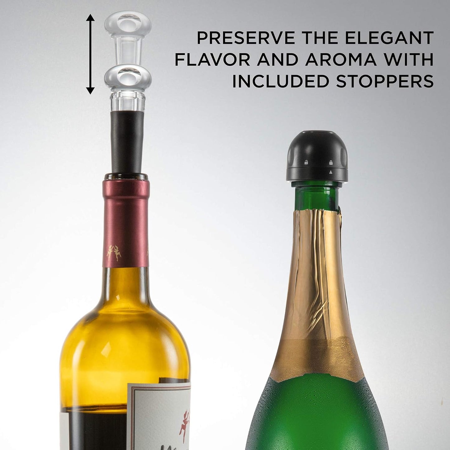 Ivation 9-Piece Wine Set | Electric Opener, Air Pump, Pourer with Aera