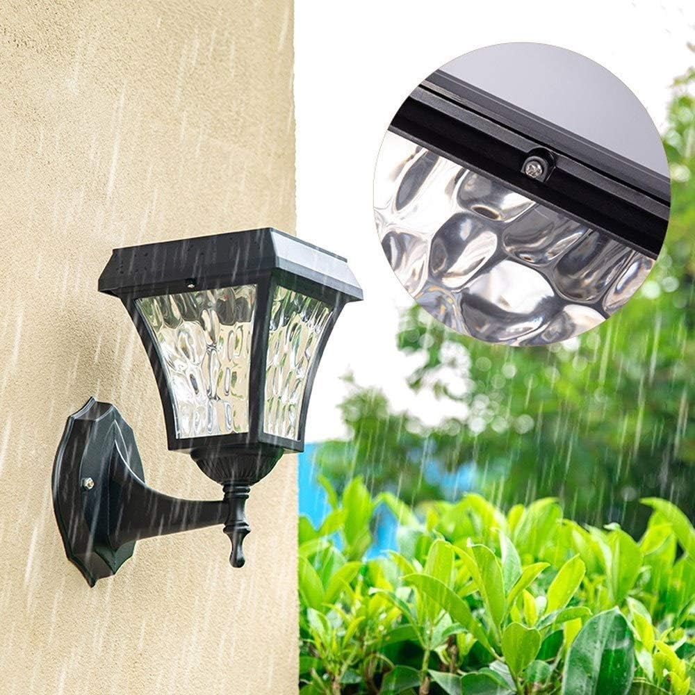 Modern Creative Black Solar Outdoor Wall Lamp Waterproof Acrylic Bracket Light 5W LED Antirust Aluminum Lantern Villa Balcony Garden Outside Lighting Sconce
