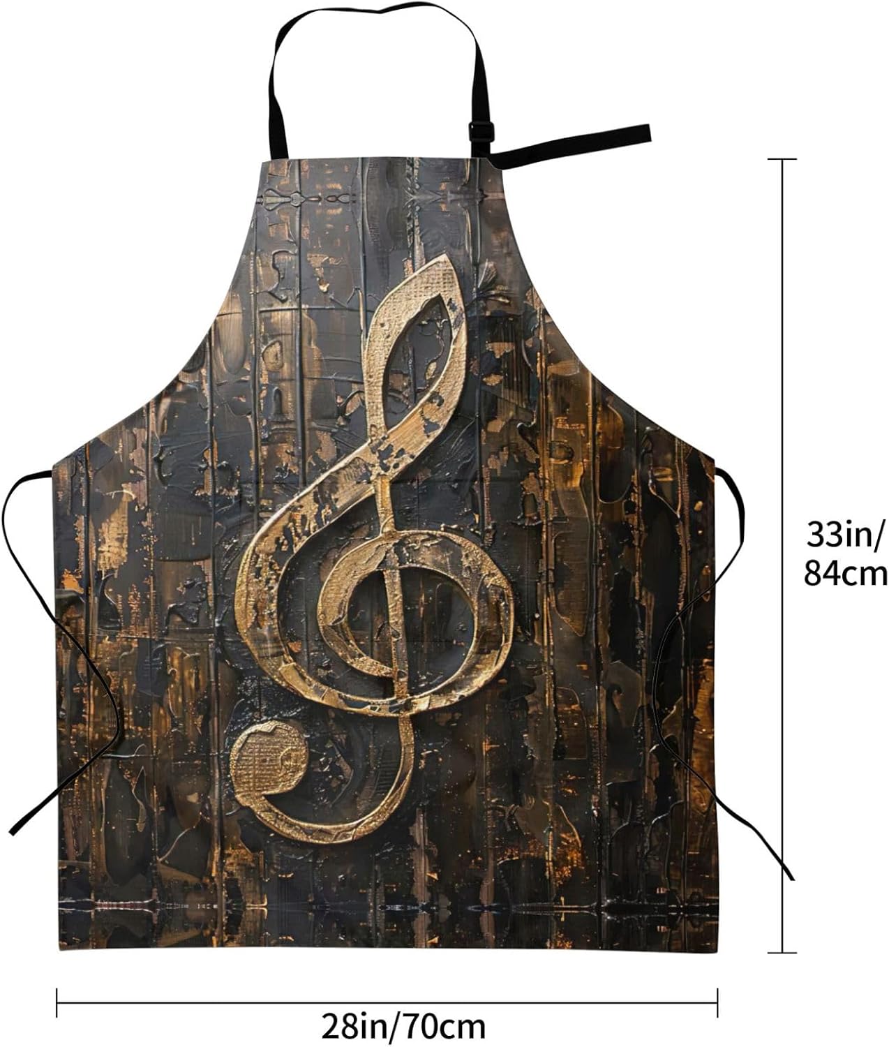 Music Symbol Print Laundry apron 28x33 In Waterproof Kitchen Apron with Pockets for Cooking Baking