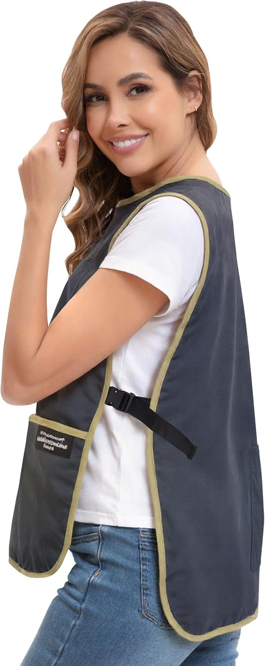 Nanxson Waterproof Cobbler Apron for Women Men with Pockets Adjustable Buckle Design Hair Stylist Apron for Garden Cooking