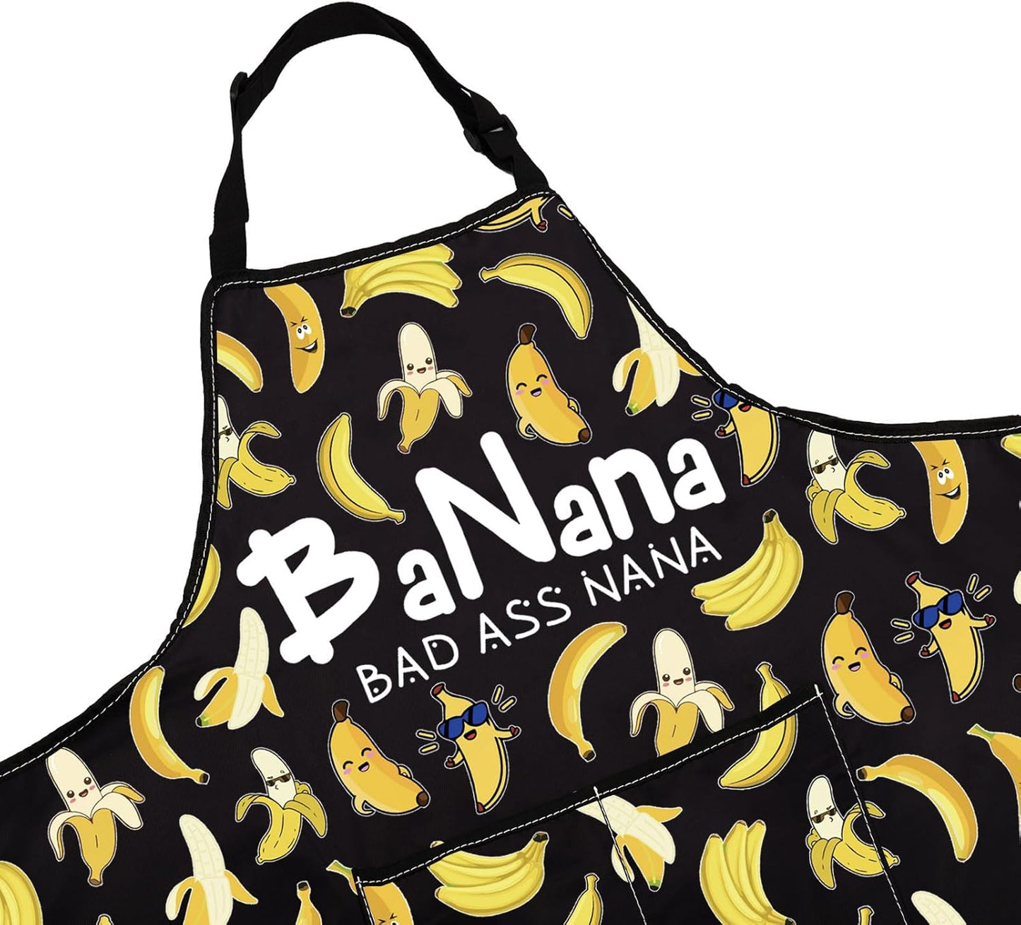 WCGXKO Banana Bad Ass Nana Kitchen Apron Nana Banana Gift Best Nana Ever Gift Women Grandma Birthday Gift Mother’s Day Gift