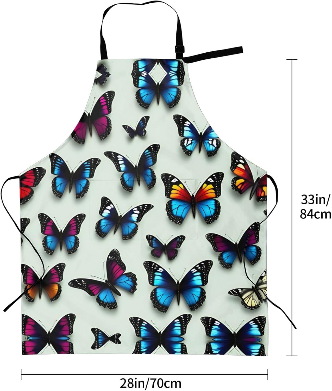 Butterfly and cello print Waterproof apron with pocket adjustable cooking apron for adult kitchen bibs to bake