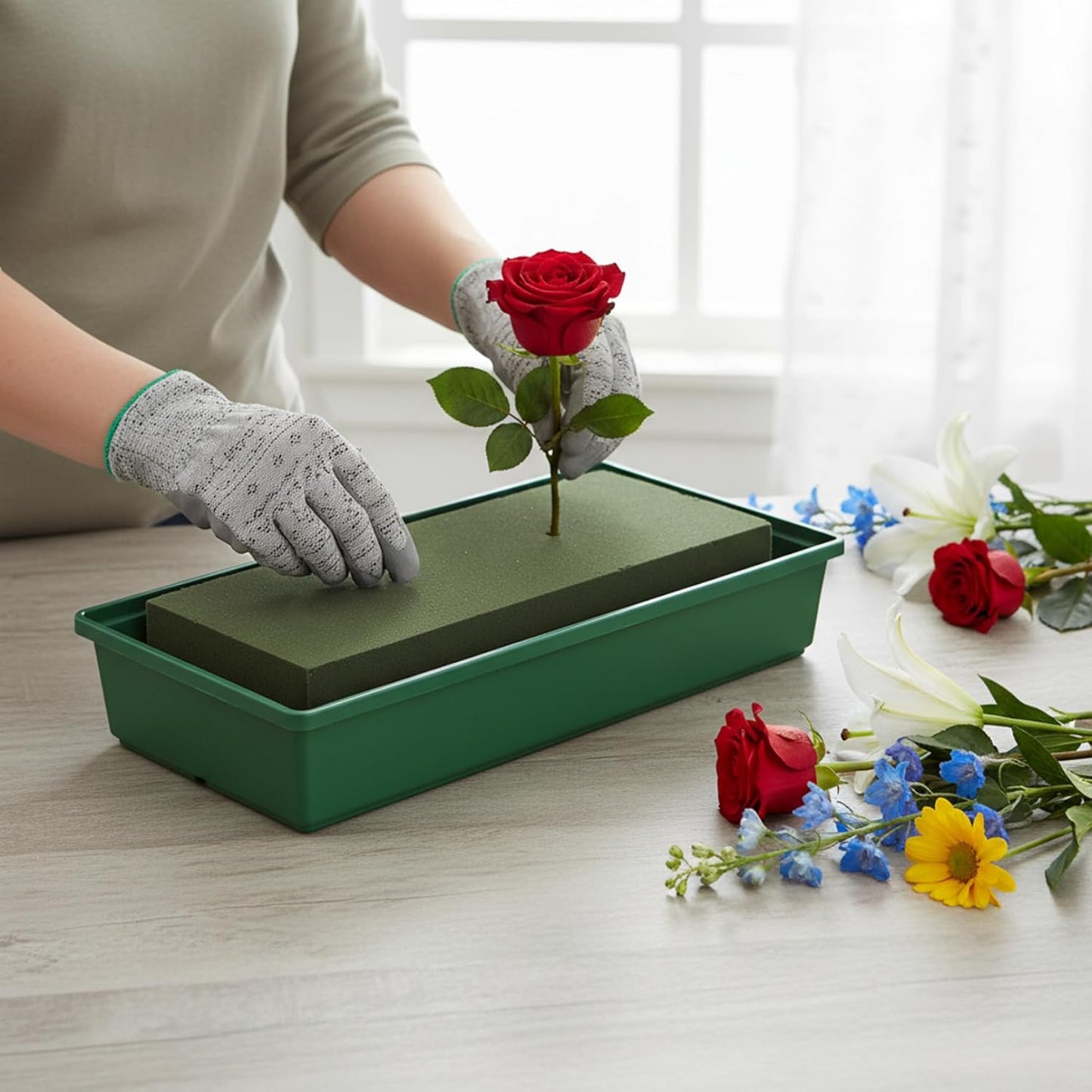 Flower Pots 4 Pack Floral Foam Trays for Wedding Car Decor, Plastic Fl