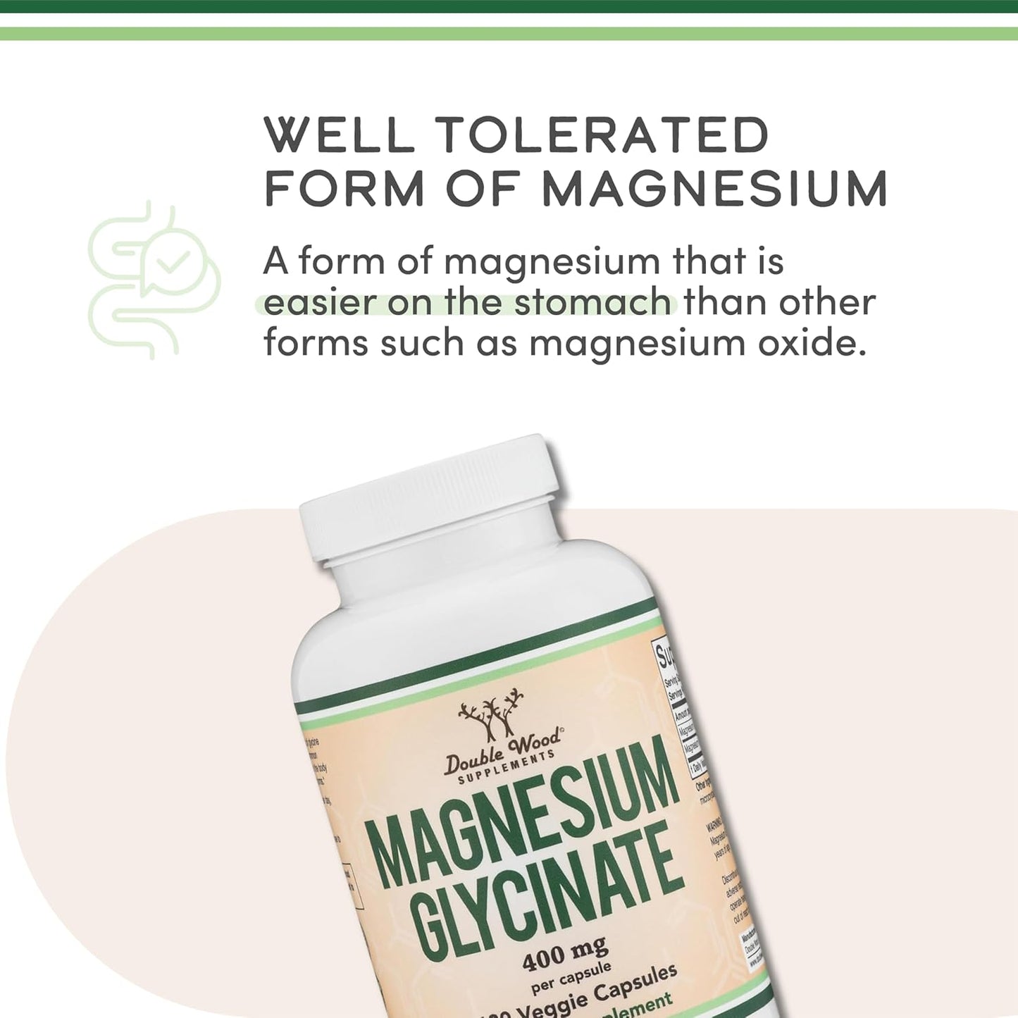 Magnesium Glycinate 400mg | 180 Capsules | Sleep, Muscle, & Heart Supp