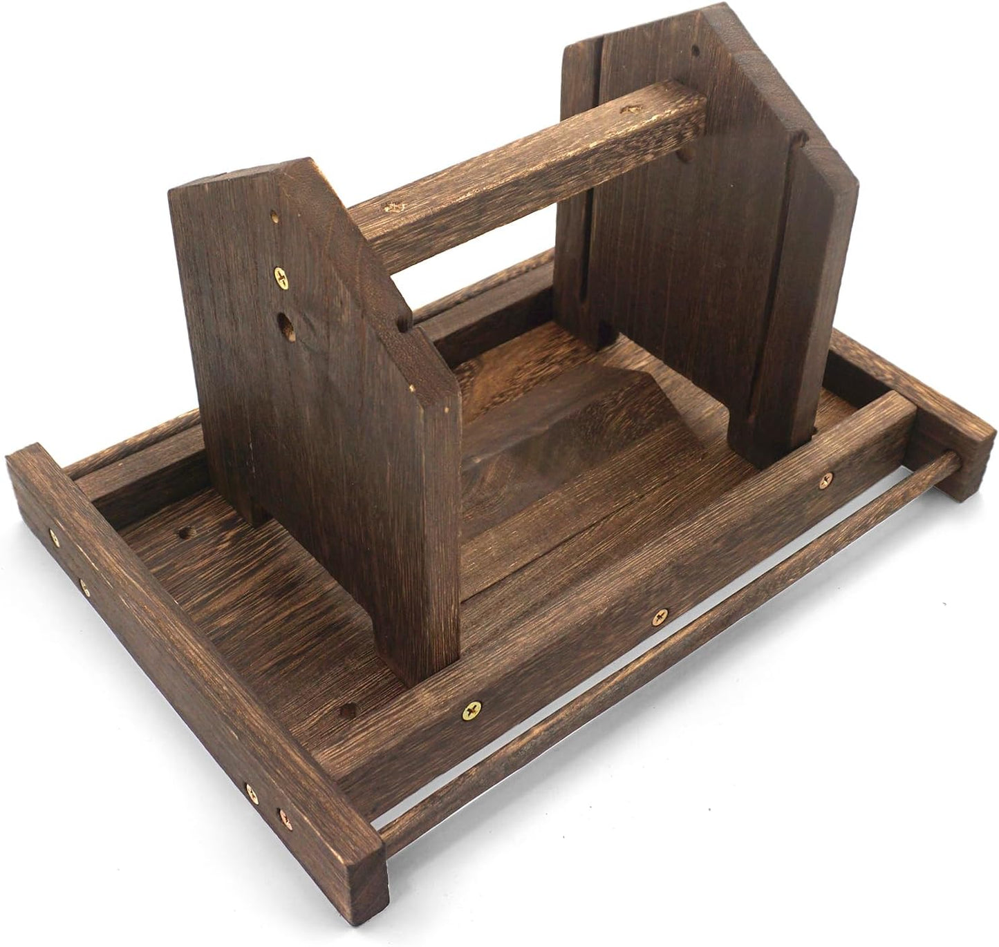 Wooden Bird Feeder Large Capacity Wood Birdfeeder for Feeding Outside Garden Wild Finches Robin Sparrow Blue Jay Chickadees