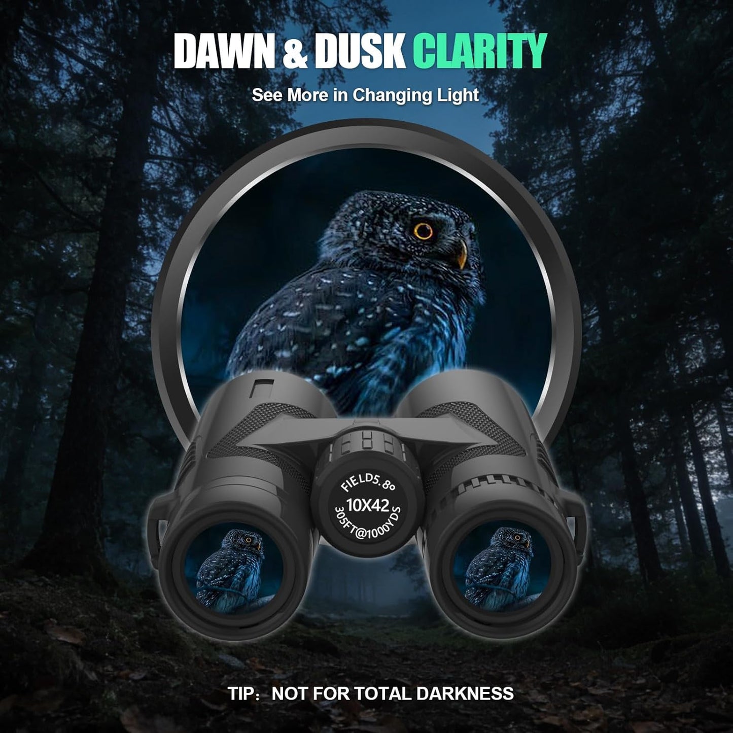 10x42 Binoculars with BAK4 Prism & FMC Coating - Waterproof Bird Watching Binoculars for Adults, Clear Daylight Vision for Hiking, Travel, Sports Events & Wildlife Observation