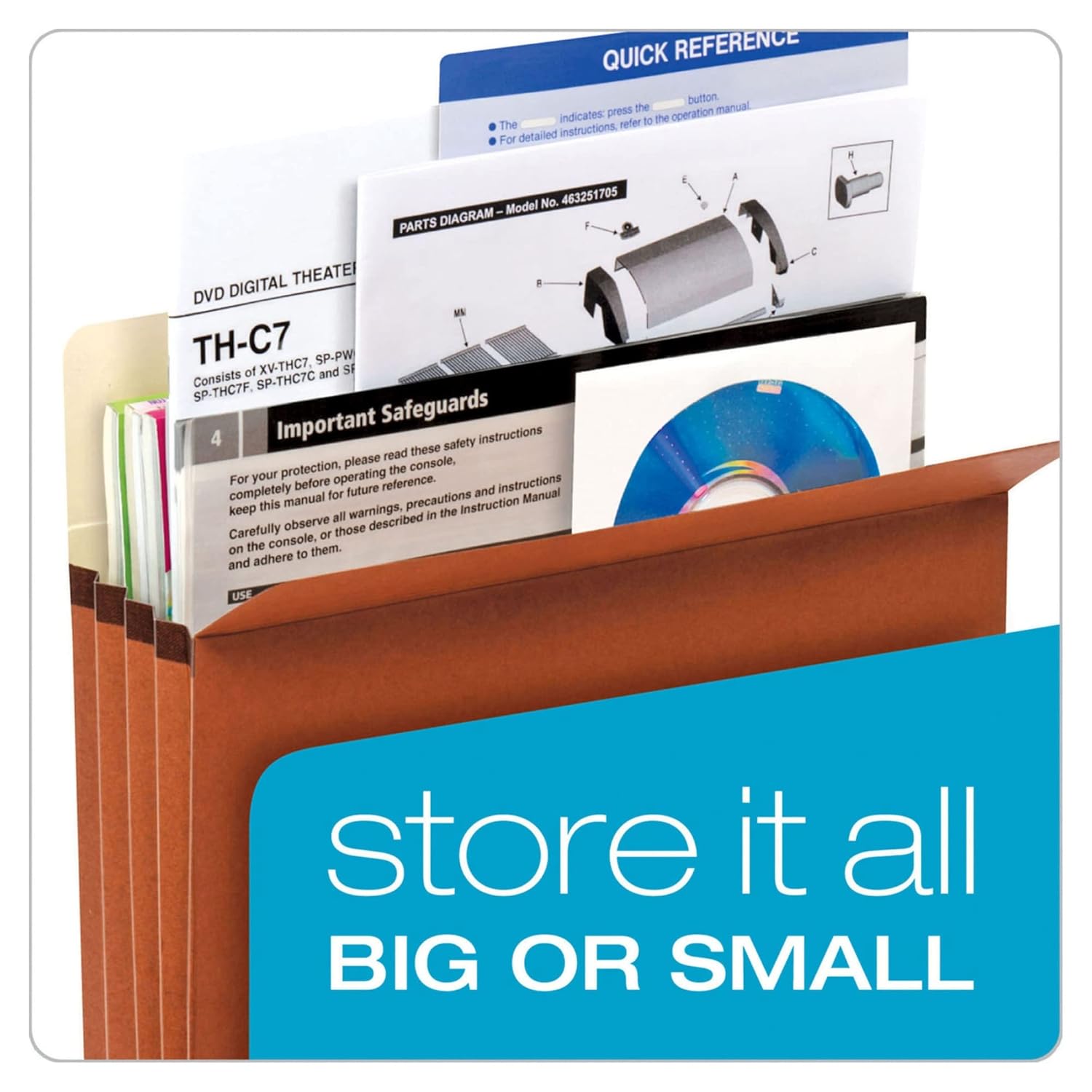Pendaflex Expanding File Pockets, Letter Size, 5.25" Expansion, Reinfo