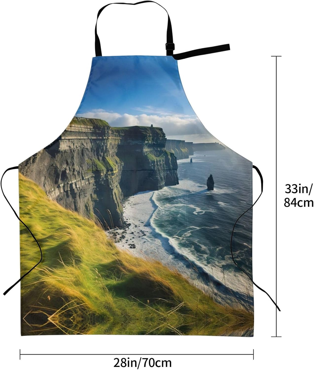 Ireland Outdoors County Clare The Cliffs print Waterproof chef's apron with pocket apron for kitchen cooking baking barbecue and gardening