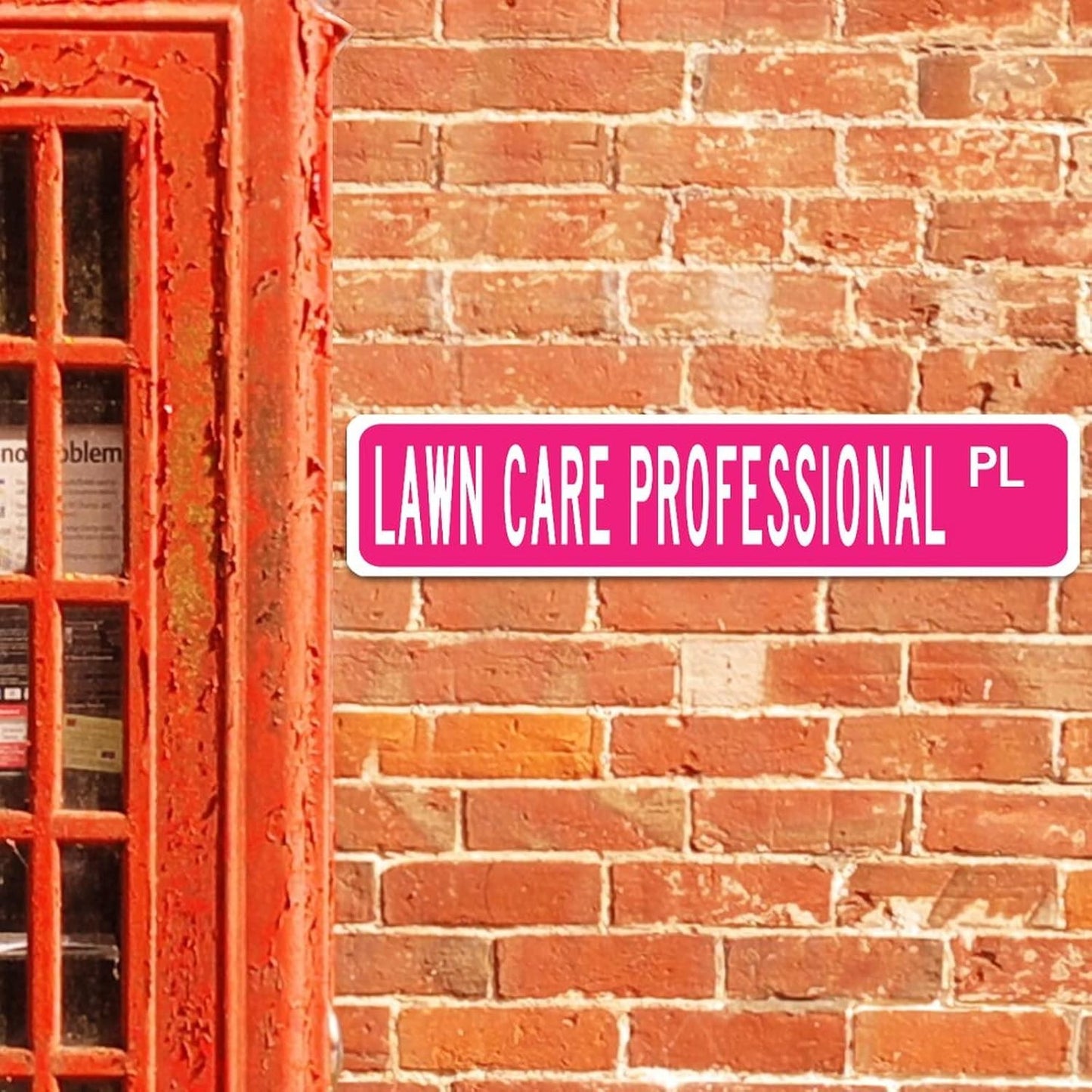 Lawn Care Professional Street Signs Customized Metal Tin Sign Lawn Care Professional Decor Gift for Lawn Care Professional Wall Art Vintage Rustic Metal Wall Sign for Bedroom Living Room Front Porch