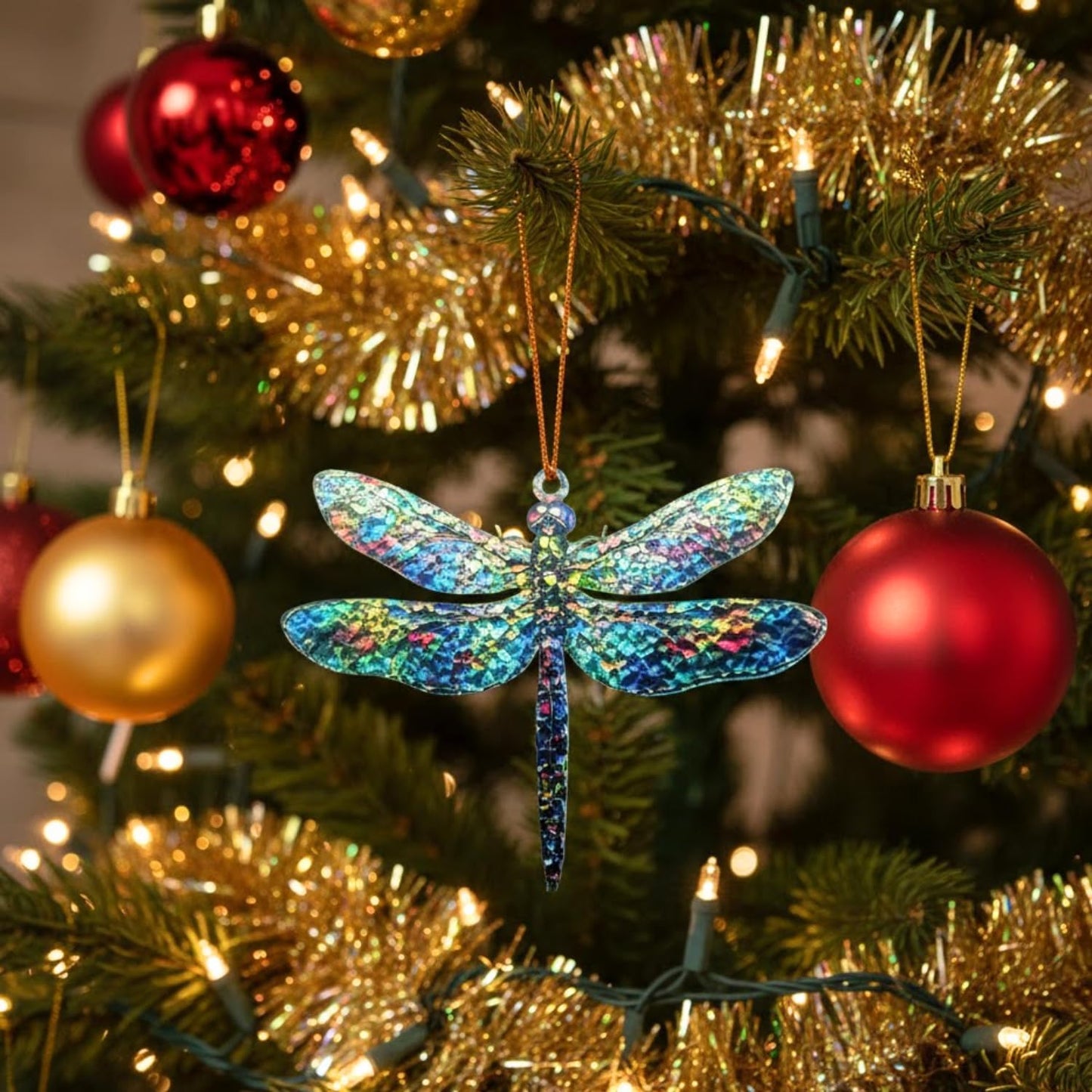 Dragonfly Suncatcher Ornament Acrylic, Faux Stained Glass Window Hanging Decoration, Decorative Hanging Ornaments, Dragonfly Gifts for Women, Dragonfly Decor, Garden Wind Chimes Decor