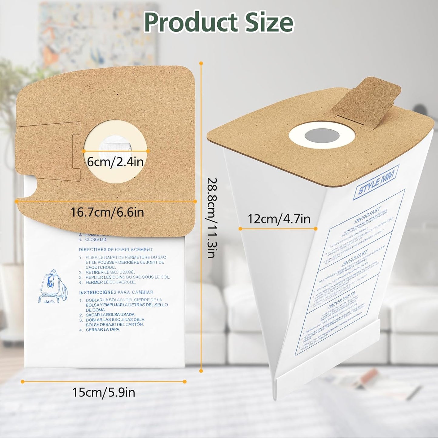 20 Pack Style MM Vacuum Bags Compatible with Eureka Style MM Eureka Mi